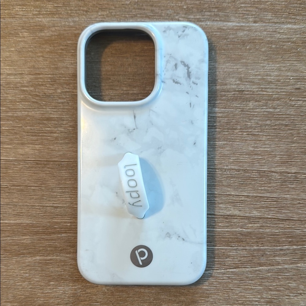 Loopy Phone Case with Marble Design- iPhone 14 Pro, Righty